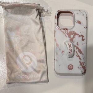 Loopy Case White and Pink Marble Phone Case 13 pro